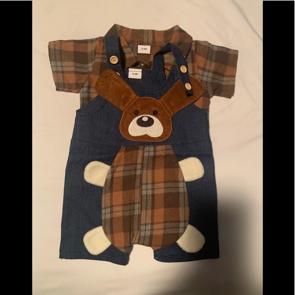 PatPat 100% cotton. 2 pcs baby clothes. Denim shorts with suspenders. - Picture 2 of 10